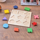 Wood Geometric Shapes Sort Math Montessori Puzzle Kids Educational Toys (1) A