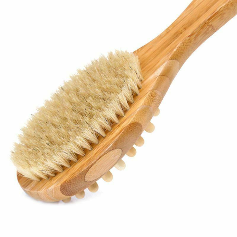 Body Brush, Bath Brush, Health Brush Long Handle Brush for Back, Natural Br P1C9