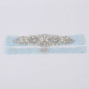 Wedding Garter Rhinestone Beading Lace Flower Blue Sexy Garter 2pcs set for