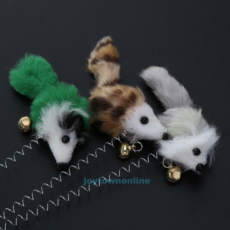 3Pcs Mini Plush Mouse Pet Cat Activity Toys Funny Playing Toys Bottom Sucker