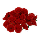 50Pcs Artificial Rose Silk Flower Heads Wedding Headwear Corsage Decor Red