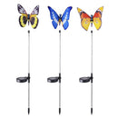 3x LED Butterfly Solar Lights 7 Color-Changing Waterproof Garden Yard Lamp