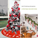 96cm Christmas Tree Skirt Carpet Xmas Tree Ornaments New Year Decor (Red)