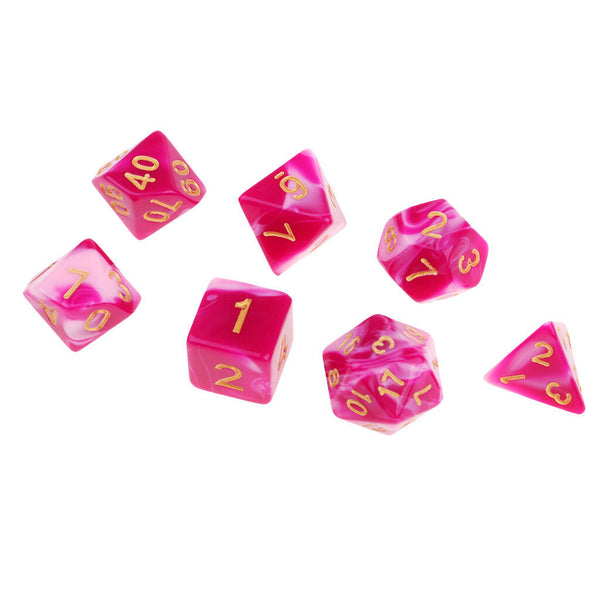 7Pcs Polyhedral Dice Set for  DND D&D MTG RPG Games B