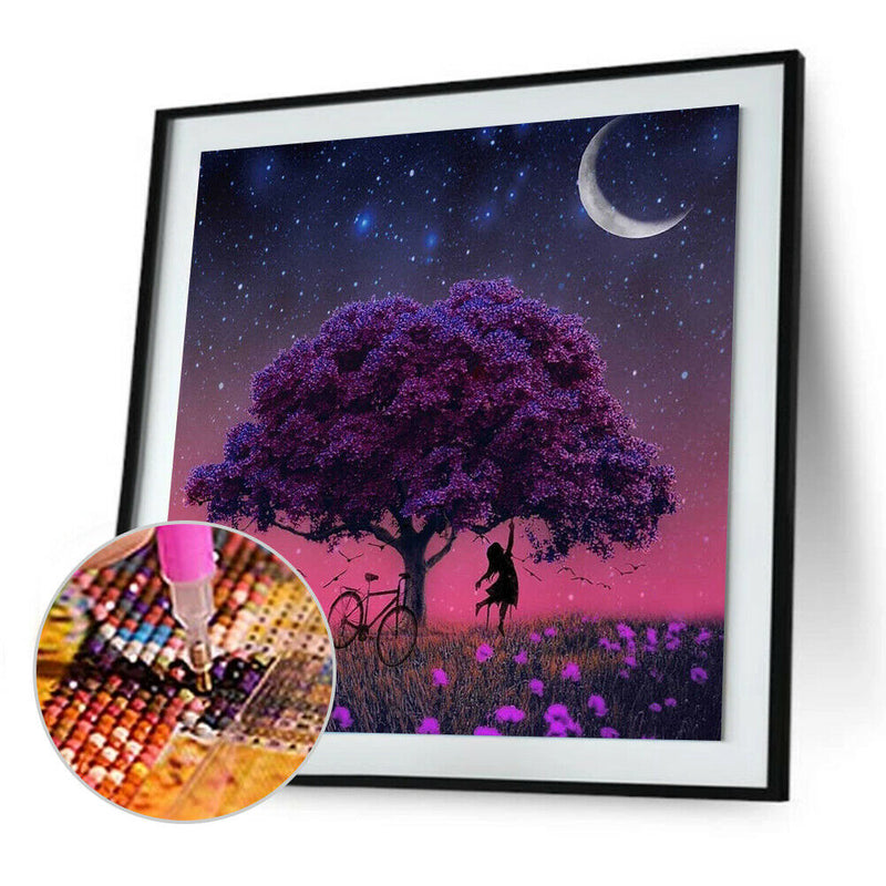 5D DIY Diamond Painting Tree Girl Full Drill Embroidery Cross Stitch Decor