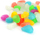 50 Pcs Glow Decorative Stones Rocks for Garden Lawn Yard, Aquarium, Walkway,