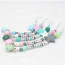 Baby Pacifier Clip Chain Cute Five Star Silicone Beads Teething Pacifier Cl V1K7