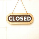 Hanging Sign Wood Decoration Club Art Double Sides Open Closed Business Notice