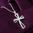 Fashion Crystal Cross Pendant Sweater Chain Necklace Statement Jewelry Gift  BX