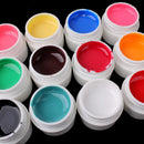 12Pcs Pure Color Mix Nail Art UV Builder Gel Set for Acrylic False Tips DIY .