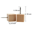 60pcs Square Wood Decorative Push Pins, Wood Head and Steel Needle Point Th