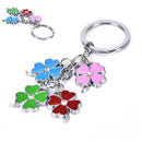 Lucky Four Leaf Clover Keychain Metal Keyring Green Shamrock Women Men Gift  Gw