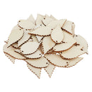 50Pcs Wood Wooden Leaves Cutouts DIY Scrapbooking Cards Making Decorations