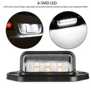 2Pcs Waterproof 12V  6 LED License Plate Light Car Boat Truck Trailer Step Lamp