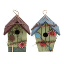 2 x Rustic Country Style Wooden Decorative Bird House, Hanging Birdhouse Condo