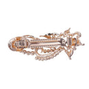 Lady Party Flower Design Rhinestone Detail Barrette Hair Clip