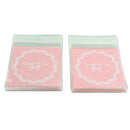 100 Pcs Self Seal Adhesive Opp Bag Round Lace Bow for Candies Cookies U7O4