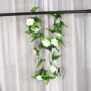 1 Pc Artificial Rose Flower Rattan Green Leaf Garland Vine Home Wall Party  B2Q9