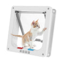 4 Way Lockable Dogs Cat Security Flap Door Kitten Puppy Pet Gate (White XL)