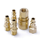 5Pc Solid Brass Quick Coupler Set Connector Air Hose Fitting 1/4" NPT Female