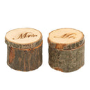 2pcs Mr & Mrs Shabby Chic Rustic Wedding Ring Pillow Holder Box Made of woodR9S6