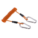 Scuba Diving Spring Coil Rope with two Snap Clips for Current Dive Orange