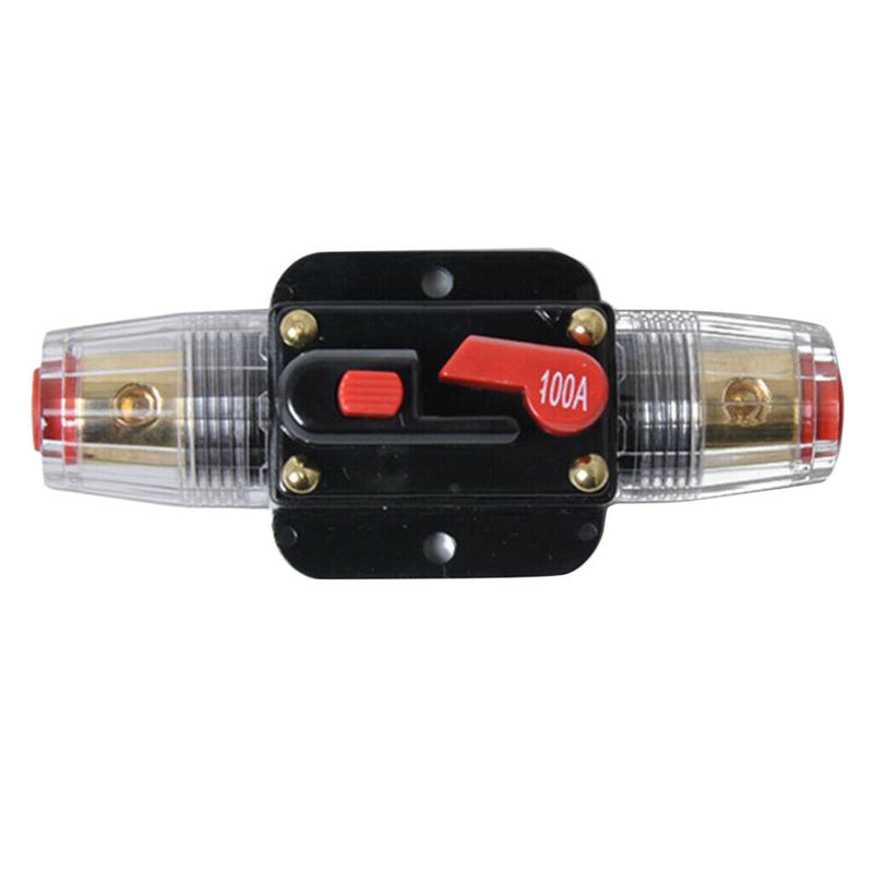 100A InLine DC Circuit Breaker Manual Reset Stereo/Audio Car/RV Fuse Holder
