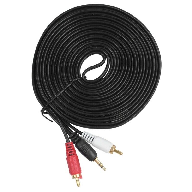 3.5mm Stereo Jack to 2-RCA Adapter Audio Extension Cable 5M 16ft J4X9
