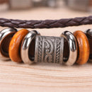 Retro Leather Bracelet Men Punk Bracelet Handmade Brown Leather Bracelet J Gw