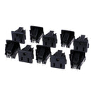 10Pcs US 3 poles power socket plug black AC 125V 1ME