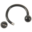 Black titanium steel U-type ball Eyebrow Ear Lip Nose Horseshoe Ring 8mm