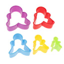 5Pcs/Set Random Colors Plastic Cookie Cutter Set Cute Gingerbread Man Biscuit