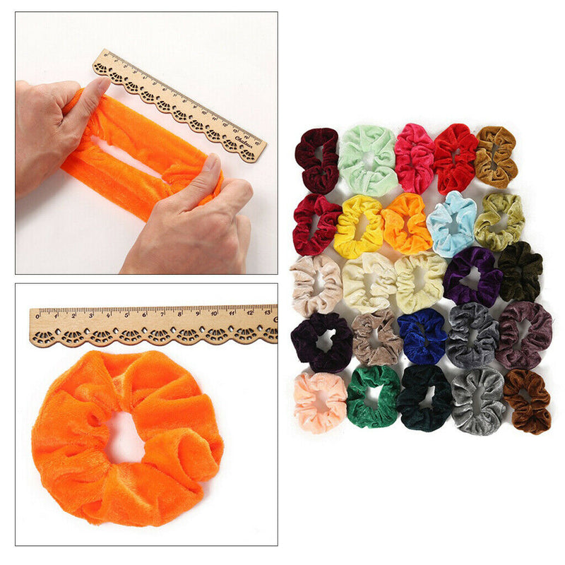 50x Womens Velvet Hair Bands Elastic Strong Hold Hair Accessories Scrunchie