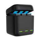 3 Ways Battery Charger for Gopro Hero 9 Li-ion Smart Power Case Storage Box A