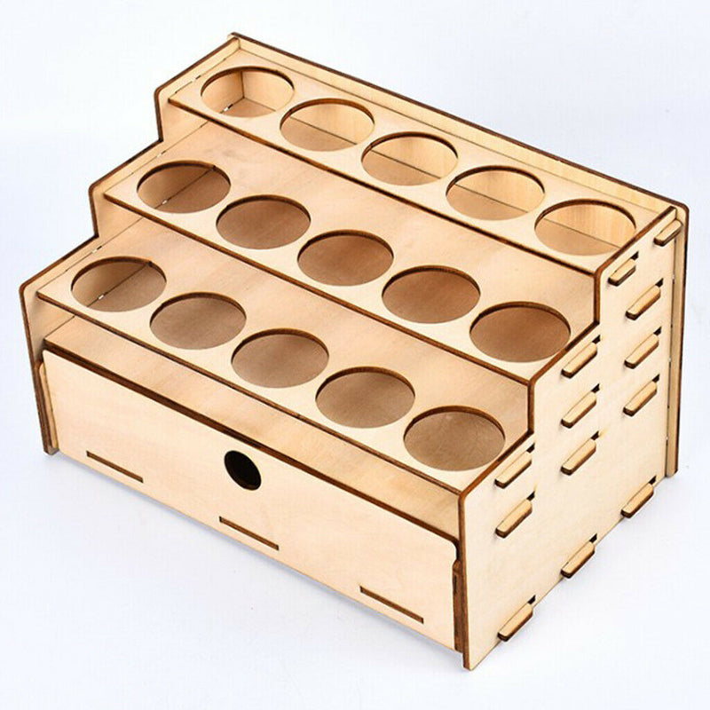DIY Wooden Paint Rack Ink Storage Organizer 15-grid with drawer organizer