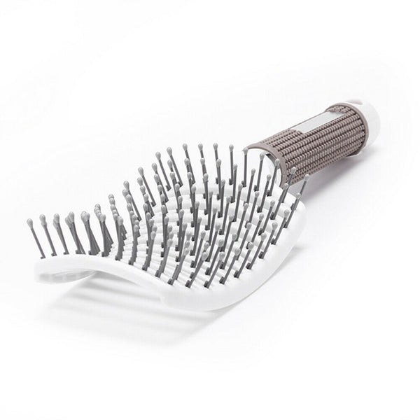 Big Curved Comb Wide Tooth Large Plate Hairdressing Hair Ribs Brush (White)