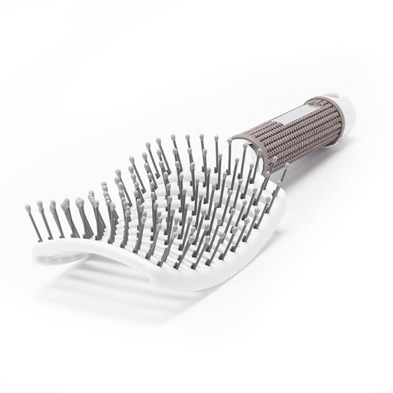 Big Curved Comb Wide Tooth Large Plate Hairdressing Hair Ribs Brush (White)