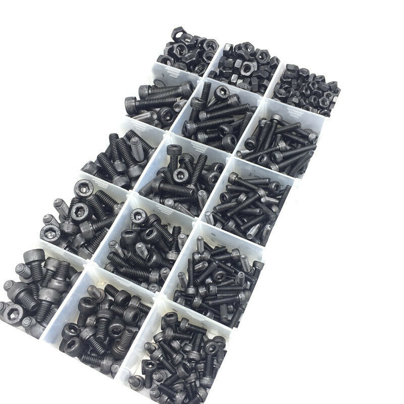 500 Pcs Grade 12.9 Black M3 M4 M5 Inner Hex Socket Head Cap Screws Assortme Q5G9