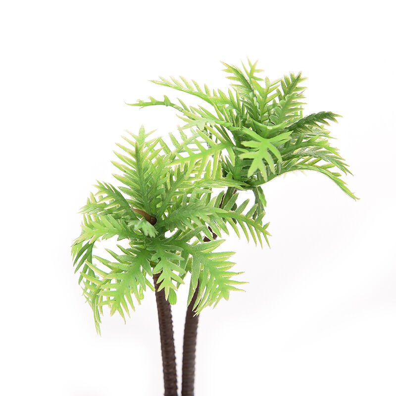 Plastic Aquarium Coconut Trees Fish Tank Plants Ornament Decoration Fresh G$ES