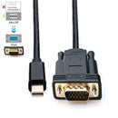 1.8M Thunderbolt Port Compatible Mini DP To VGA Male To Male Cable Adapter
