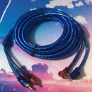 5M 2 RCA to 2 RCA Plug Car Audio System Amplifier Braided Copper Cable Co FDF