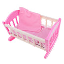 Pink 29*20cm Cradle Bed with Pillow Quilt Kit for 9-11inch Reborn Baby Girl