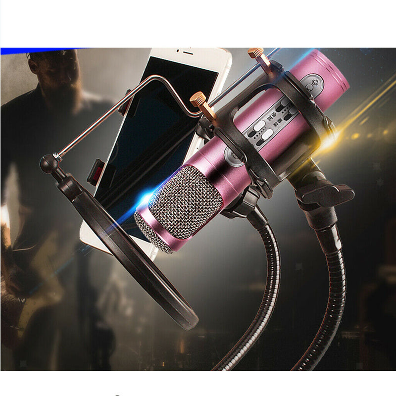 Smartphone 2 In 1 Desk Microphone Mic Recording Stand With Anti-spray Net
