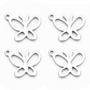 20 Pieces Stainless Steel Butterfly Pendants Charms Jewelry Making Findings for
