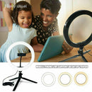 10in LED Ring Light with Stand For Youtube Tiktok Selfie Phone Makeup Video X7W5
