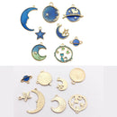 24Pcs/Set Enamel Cat Moon Star Earth Planet Charms Pendant DIY Jewelry Making FT