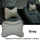 2pcs PU Leather Car Neck Pillow All Season Auto Neck Rest Universal (Grey)