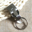 Stainless Steel Leather Detachable Keychain Belt Clip Key Ring Holder Gift N2O4