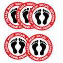 Set 5 Social Distancing Safety Floor Decals Stickers Notice Caution Shop A