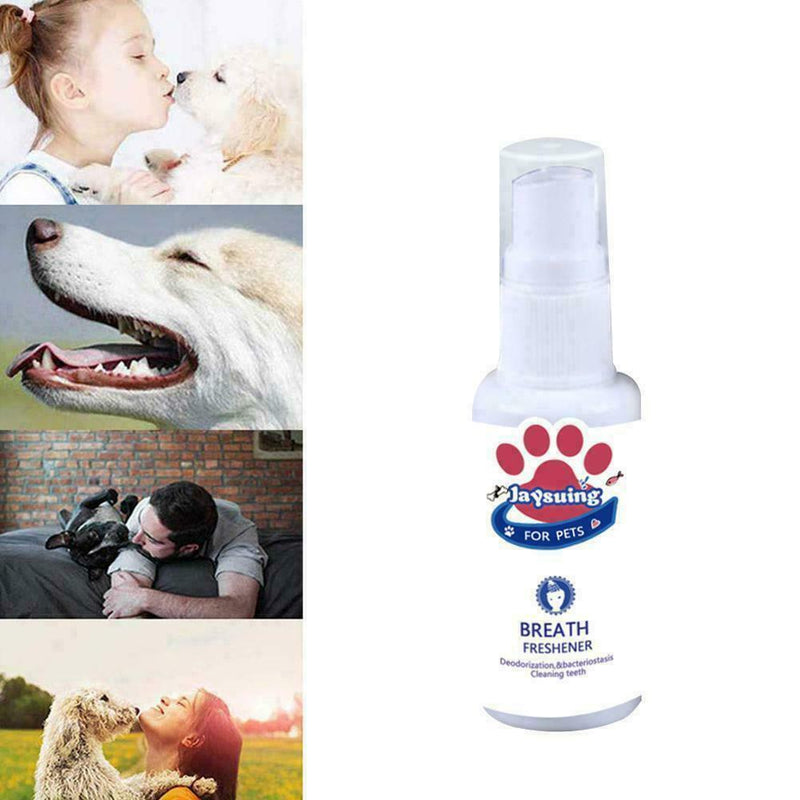 Pet Oral Cleanser Breath Freshener Spray Dog Cat Oral Healthy Dental Care Y5I1